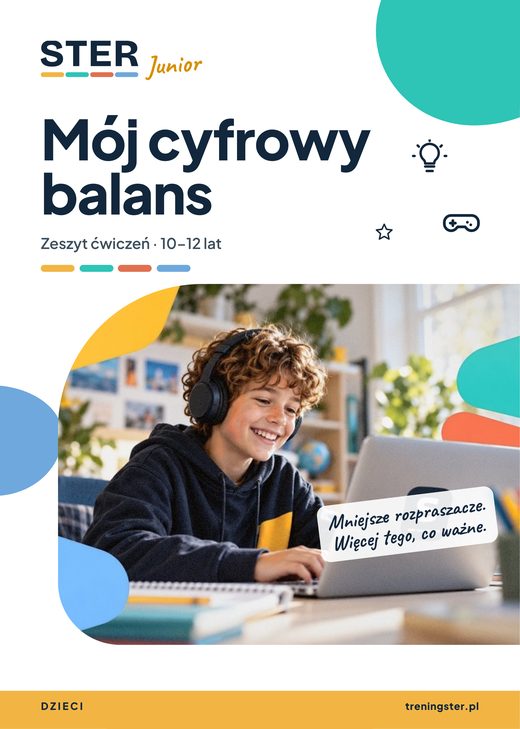 Okładka zeszytu ćwiczeń STER Junior: Mój cyfrowy balans